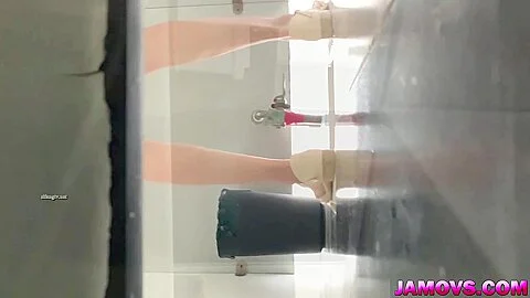 asian teen girl in toiler voyeur video