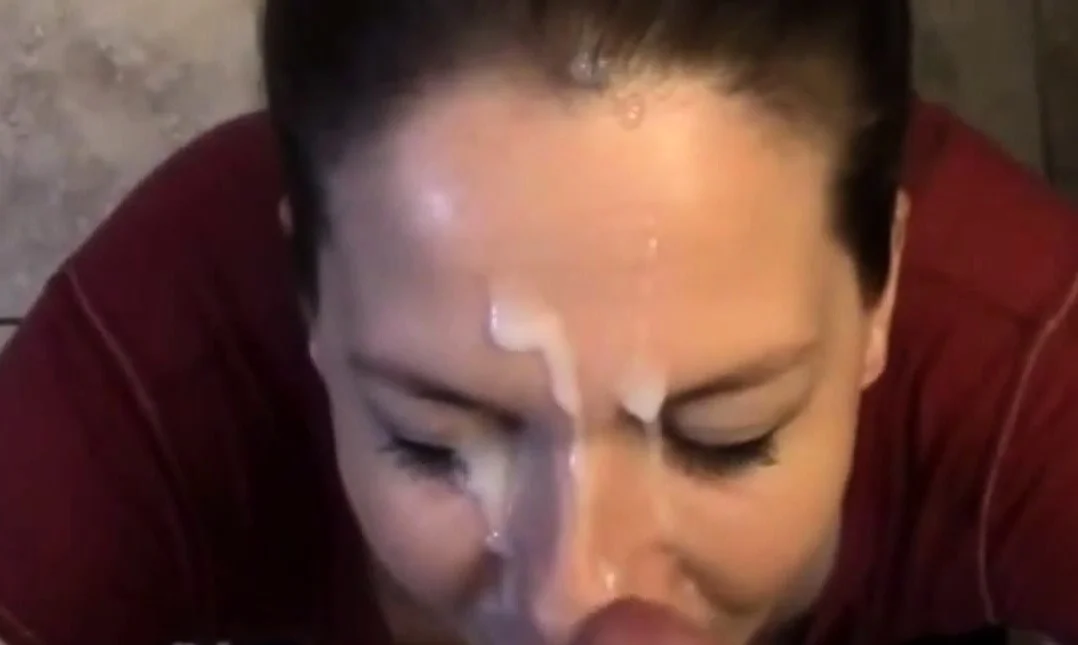 Housegirl Takes Huge Cum Shot Facial
