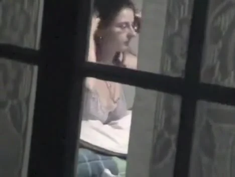 Almost naked neighbor girl peeped on