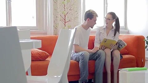 Nerdy girlfriend drives him mad