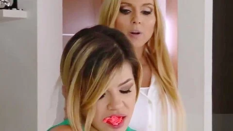 Busty blonde teen 18+ scissors lesbian milf