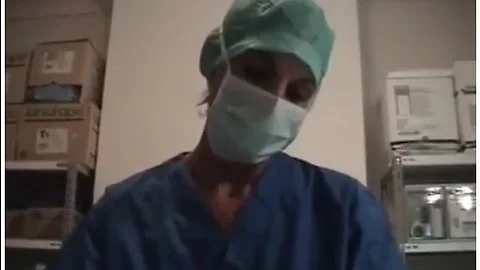 Nurse latex glove blowjob cum
