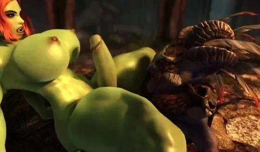 Juicy Futa Orc Jerks Off and Then Gets Fucked by Riekling