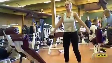 Spandex pants workout with a hot blonde