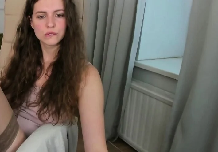 Cute girl masturbates