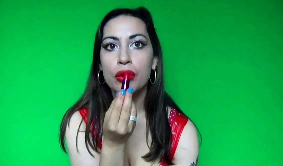Red lipstick makeup fetish