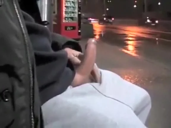 Public stroking on a busy street