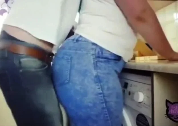 Woman as dry sex in the kitchen.