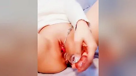 Busty asian college girl creamy pussy dildo cam