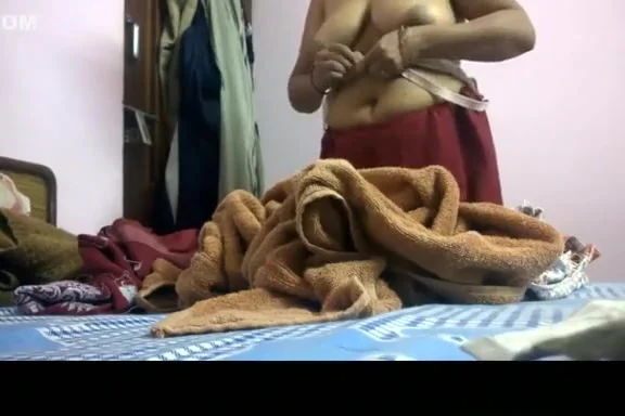 Chubby indian woman dressing