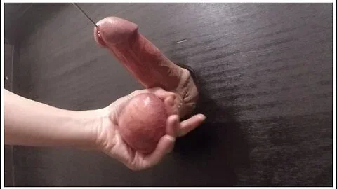 Milking Handjob Sounding And Ball Squeezing With Cum In Hand