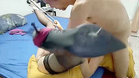 1437 - French Amateur Doggystyle Fuck Satin Lingerie Clothed Sex