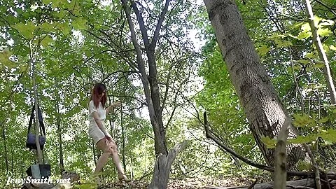 Jeny Smith tied up naked in the forest