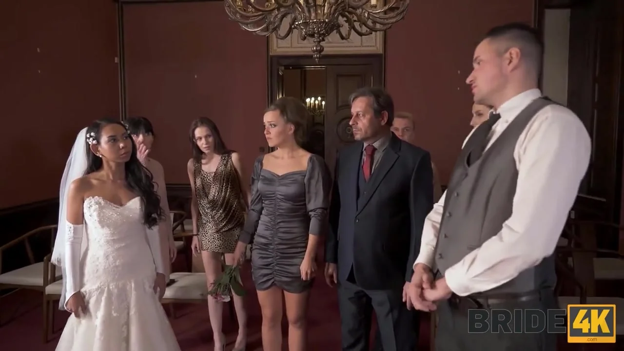 BRIDE4K. Small cheap wedding turns into public fucking action of the brides