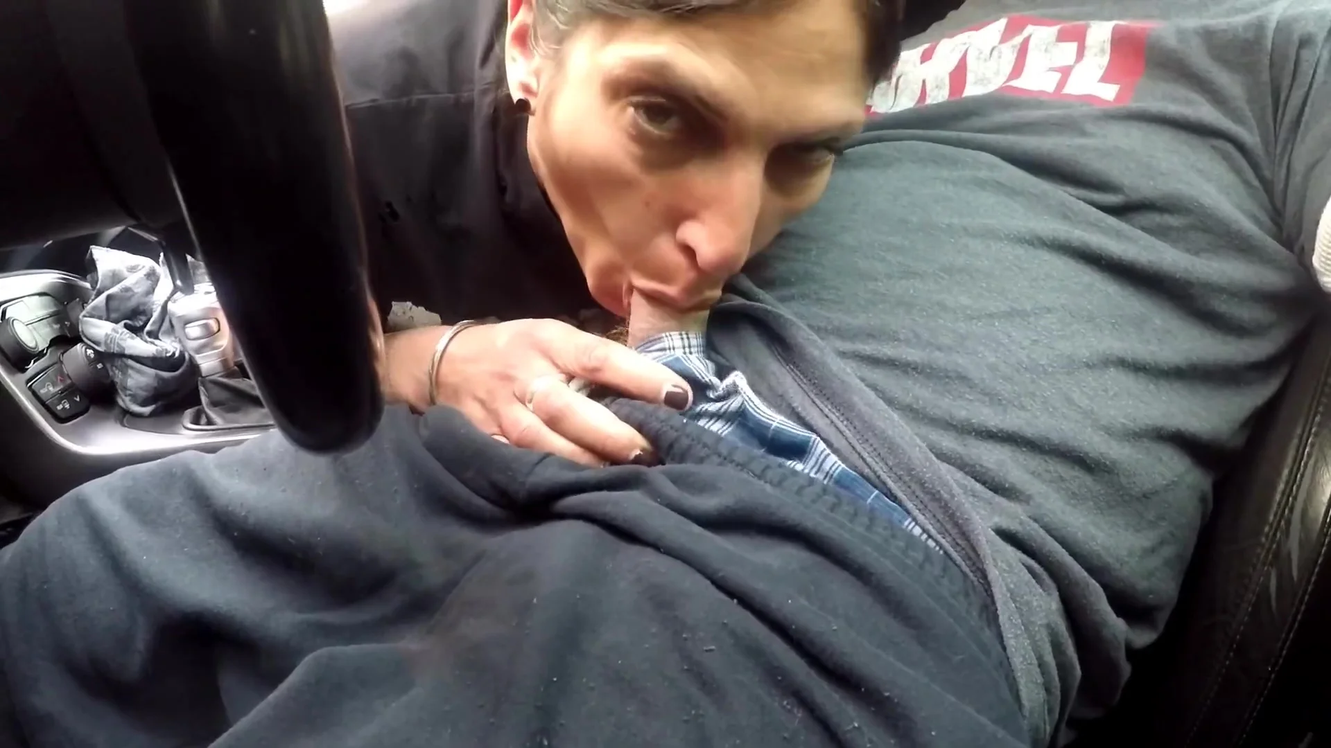 Public Road Head & Swallow In My Sweatpants From Punkrockmilf Hottie Head Bj Blowjob