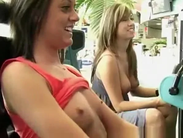 Two Hot Girls Flashing in Public