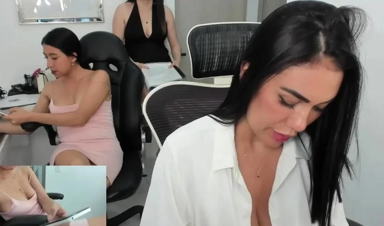 Horny lesbians in office