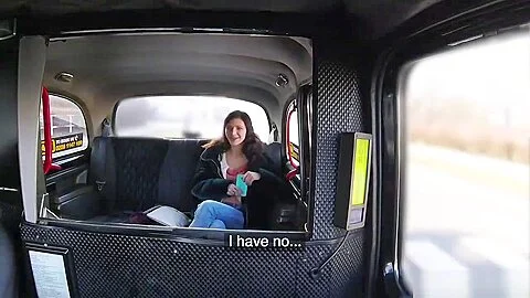 Arian Joy flashes her big tits nd tight pussy in the taxi