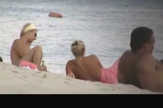 Nudist women spied in the river beach