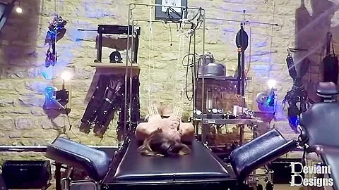 K Strapped To The Bondage Bed With Pegs On Her Tits