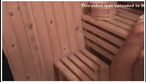Hottie gets in sauna