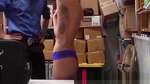 Skinny shoplifter banged