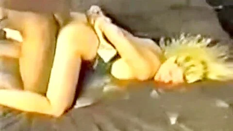 Vintage cute blonde slut takes BBC bull facial bondage teabag, low def vid