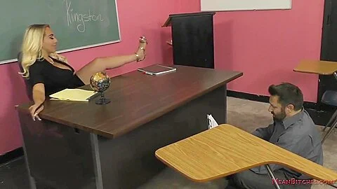 Teacher Makes Her Students Dad Bow Down And Serve Her - Kylie Kingston