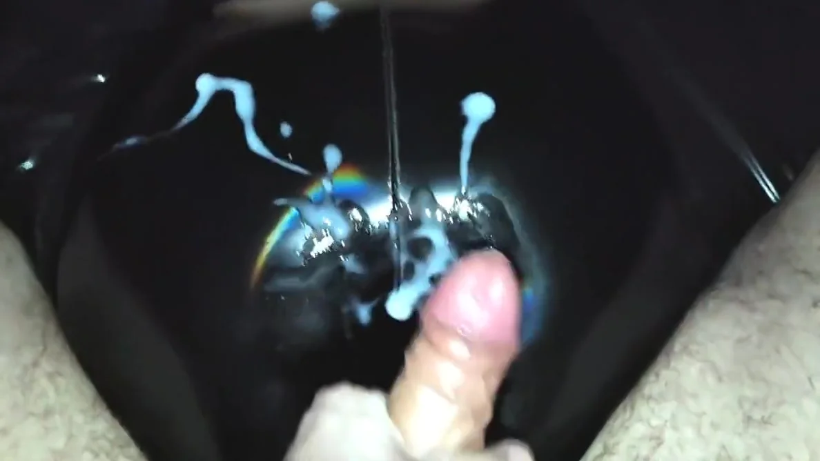 Fuck And Cum On Ass In Tight Black Vinyl Leggings