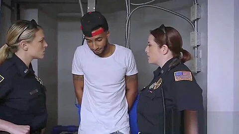Rough MILF police squad taking an interracial trial