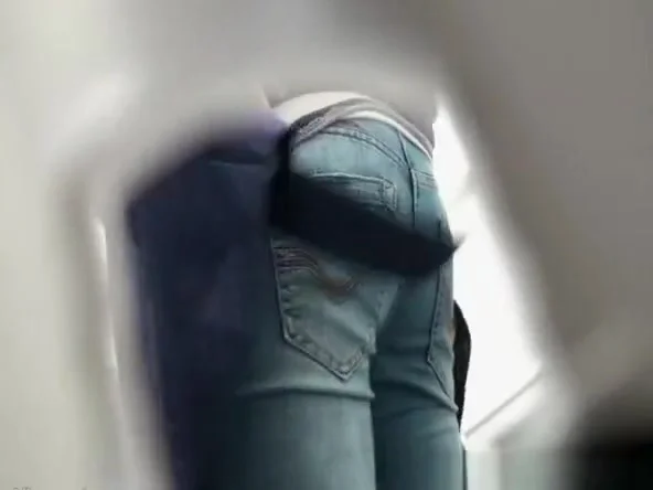 Blonde woman caught peeing