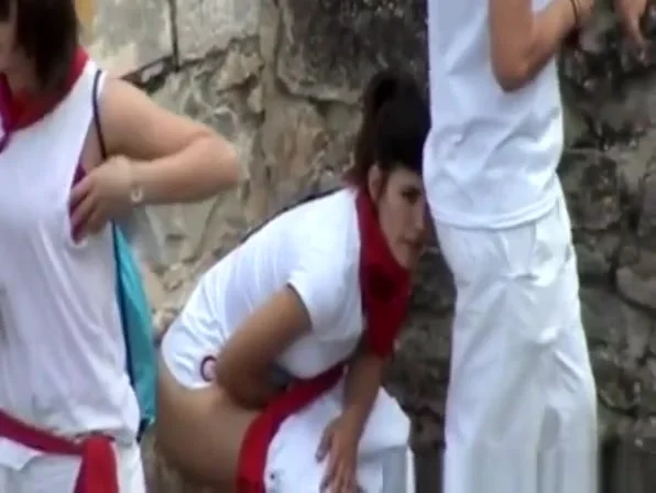 Girls secret spied pissing in public places