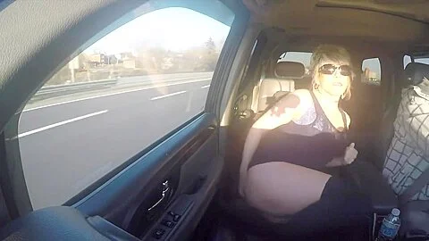 MILF PUSSY EXPOSED ON THE ROAD - NUDE IN PUBLIC
