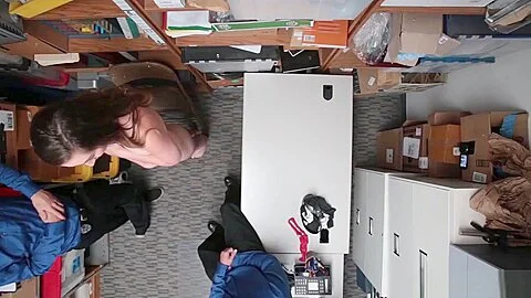 Shoplifter Lexi Lovell threesome with two LPs huge cock