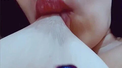 Sucking long milky nipples. WET and MILKY