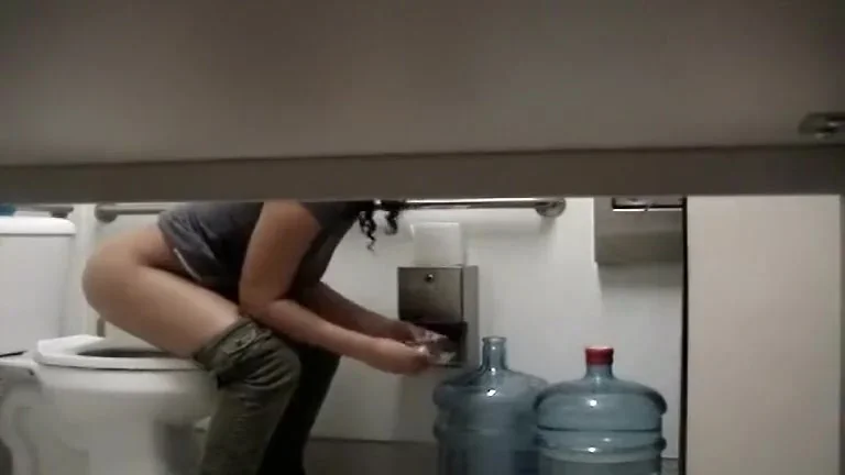 Cute girl spied pissing and wiping pussy