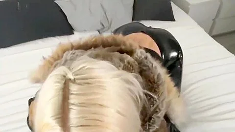 Blonde in Black Puffy Jacket Sex