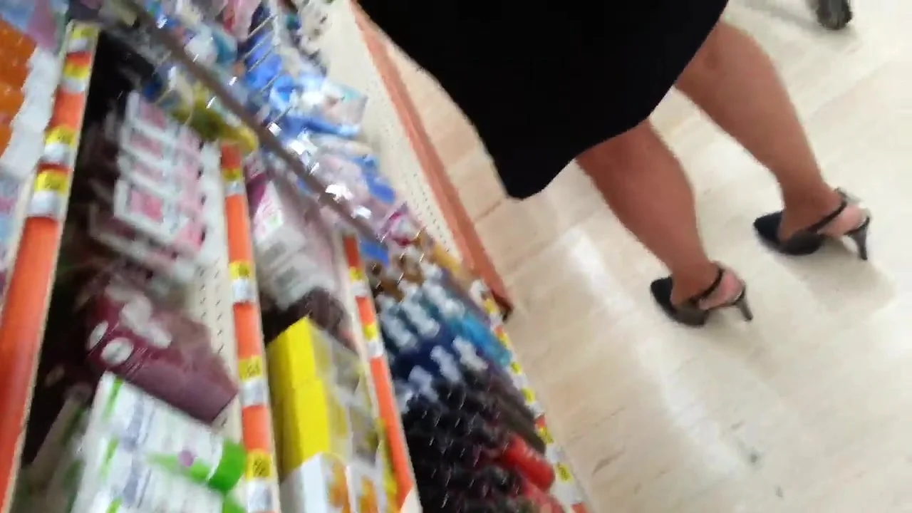 US Milf blue skirt with thong