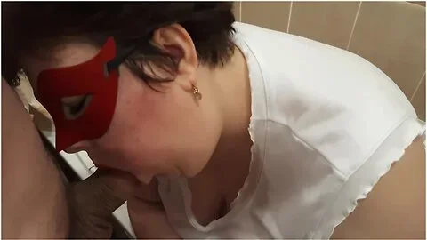 Bbw In Wet White T-shirt Sucks Cock And Swallows Cum - White Bbw