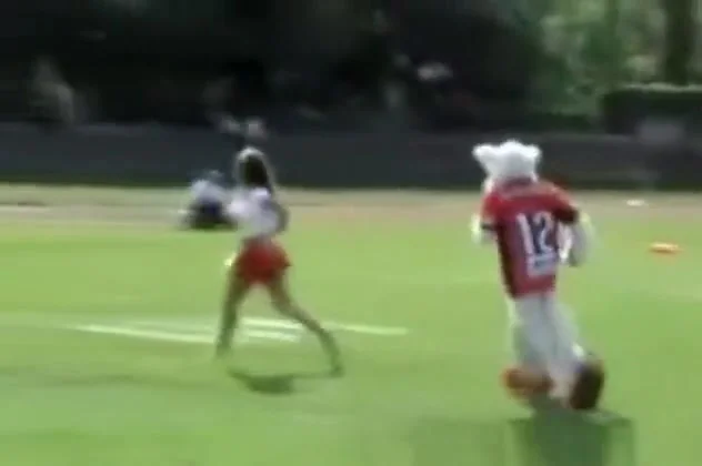 Cheerleader exposed at game