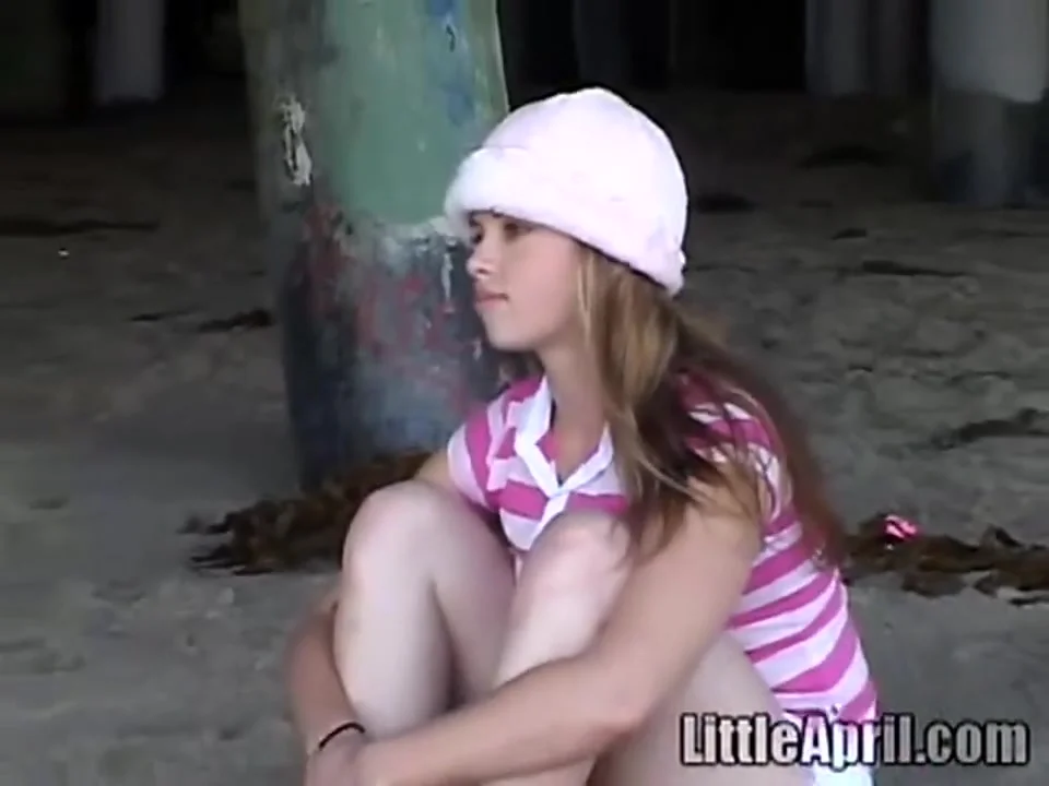 Little April masturbating in a car