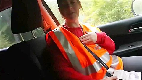 Delivery / Postal Girl Gets Cash for Public Sex & Cum Swallow