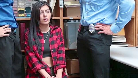 Shoplifting slender teen 18+ busted and fucked by security