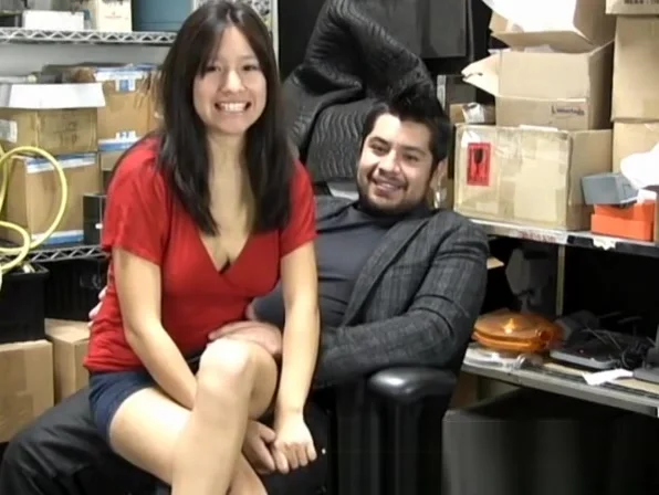 Busty brunette amateur fucks her boss at work