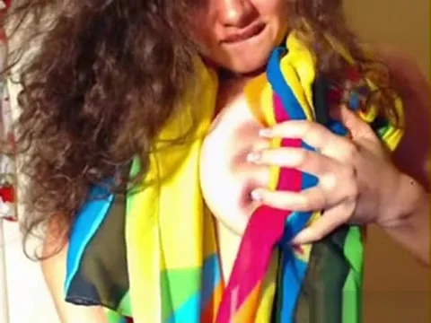 Hot brunette Czech babe with big tits strips on cam