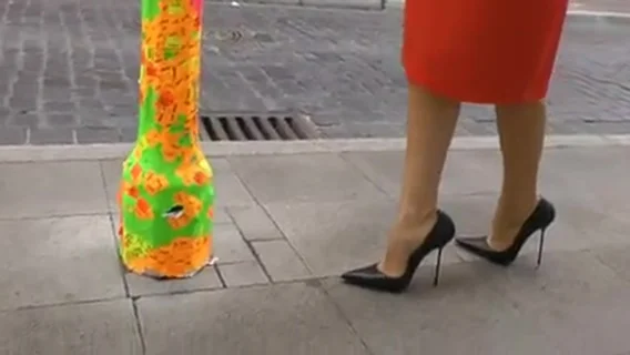 Walking n teasiing in high heels