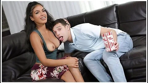 Ebony Step Sis With Big Tits Maya Farrell Satisfies Her Stepbrother On The Couch