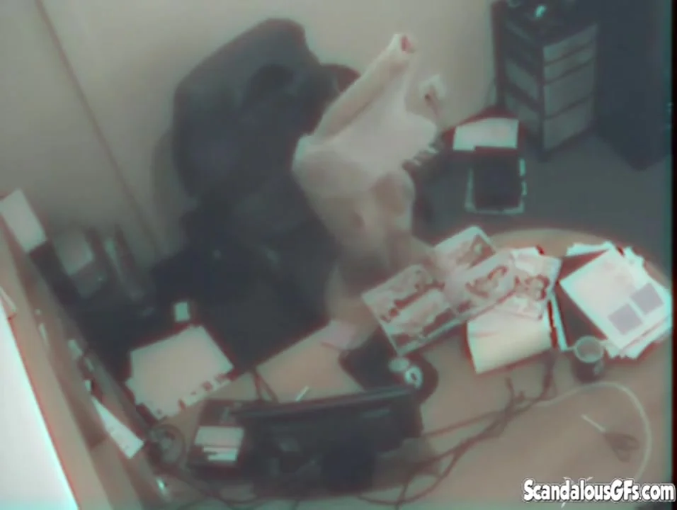 Office slut masturbates by her desk