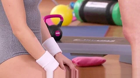 Tiny waist teen 18+ gets licked after fitness class