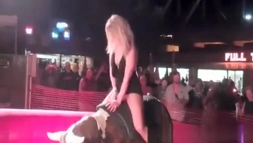 Mechanical Bull thong flash